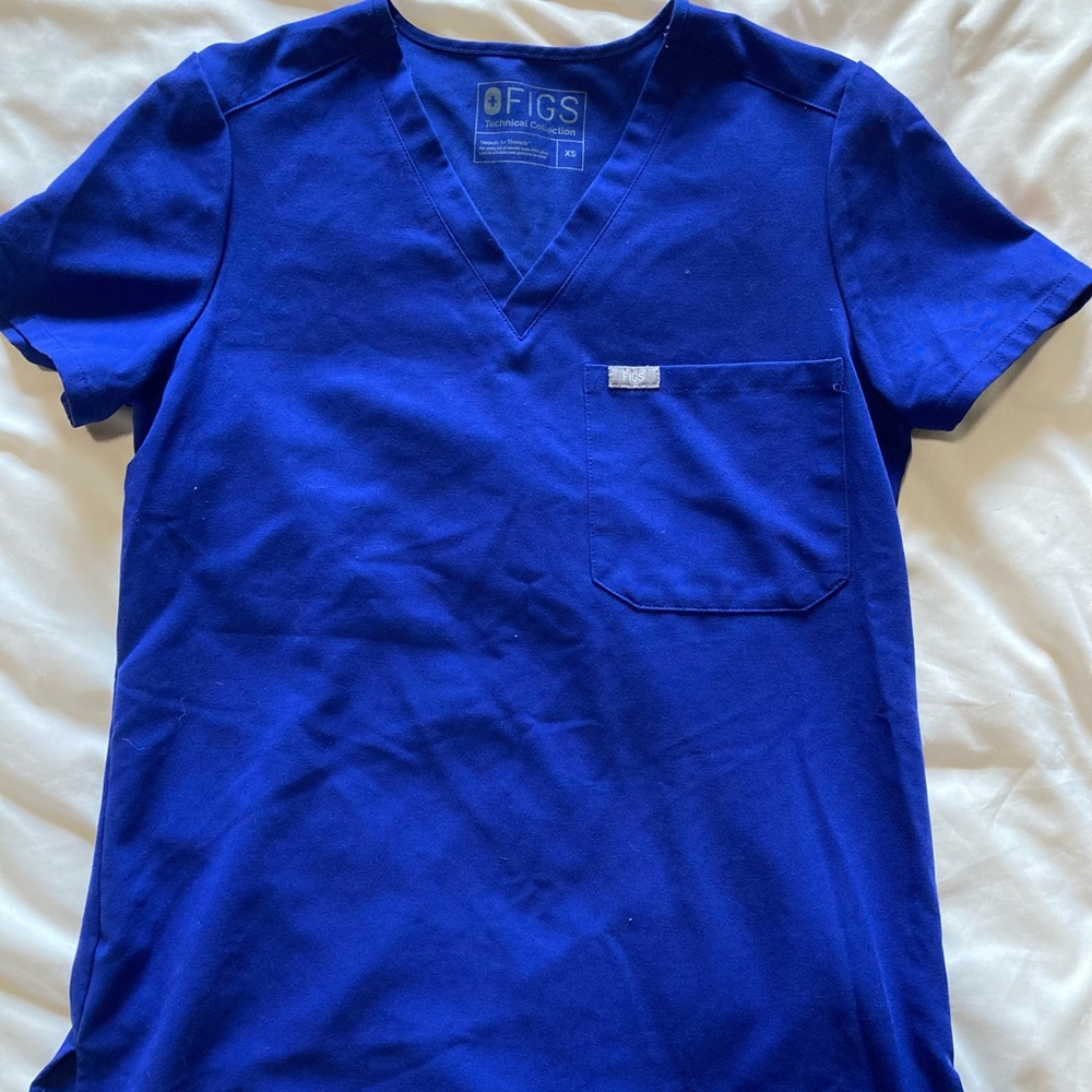 Galaxy Blue Caterina Figs Scrub Top